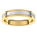 14K Yellow/White 4 mm Comfort-Fit Flat Band Size 7