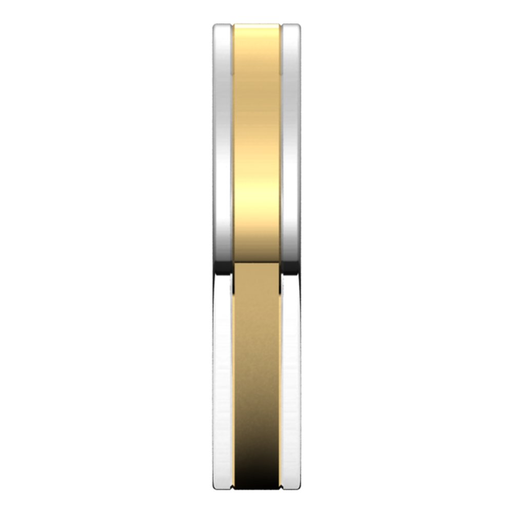 14K White/Yellow 4 mm Comfort-Fit Flat Band Size 9