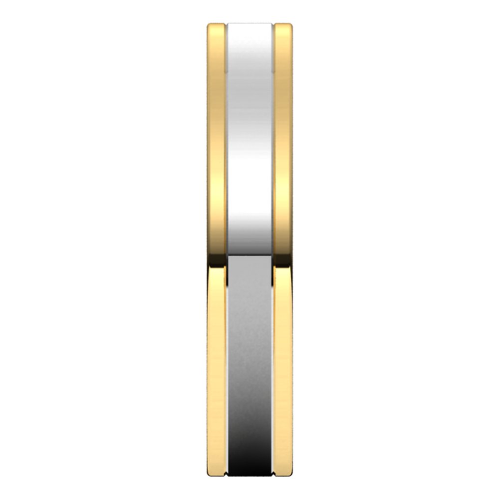14K Yellow/White 4 mm Comfort-Fit Flat Band Size 7