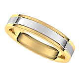 14K Yellow/White 4 mm Comfort-Fit Flat Band Size 7