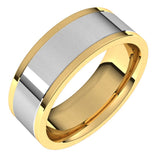 14K Yellow/White 7 mm Comfort-Fit Flat Band Size 9.5