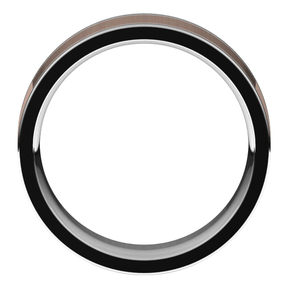 14K White/Rose 7 mm Comfort-Fit Flat Band Size 10.5