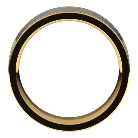 14K Yellow/White 7 mm Comfort-Fit Flat Band