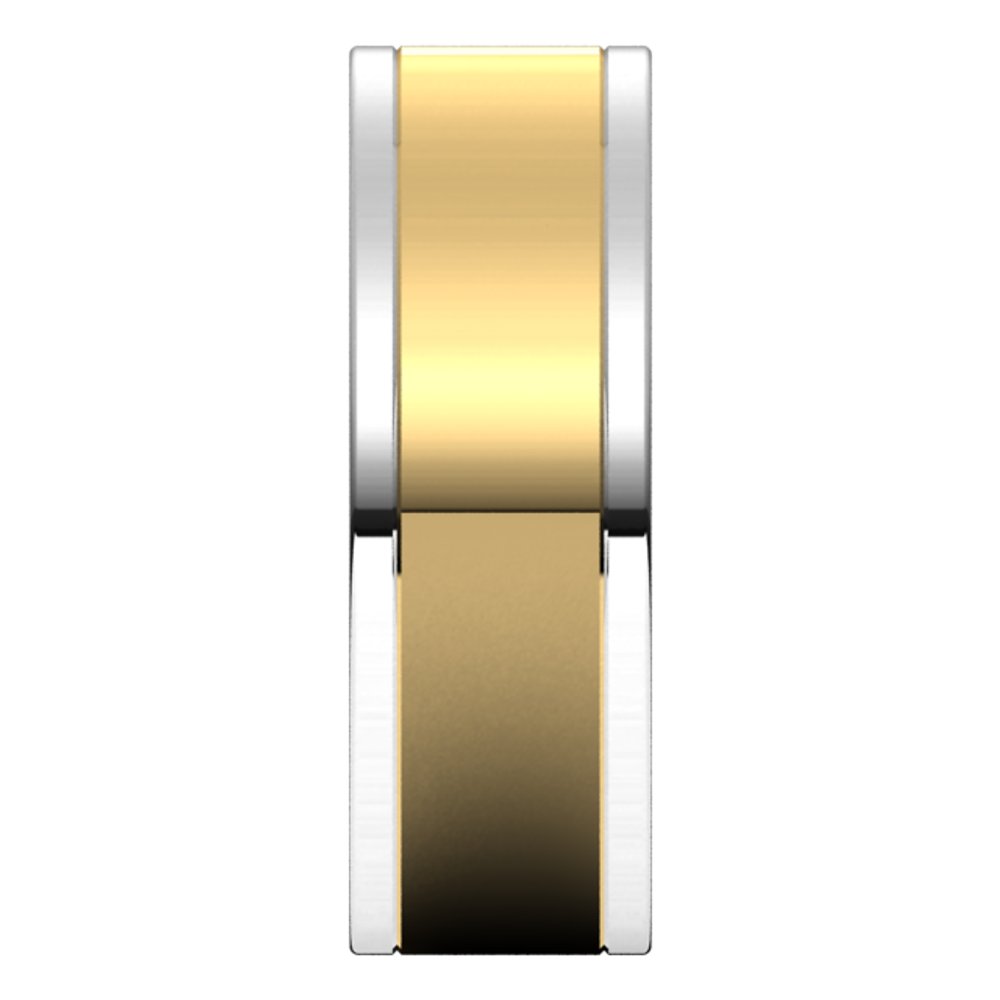 14K White/Yellow 7 mm Comfort-Fit Flat Band