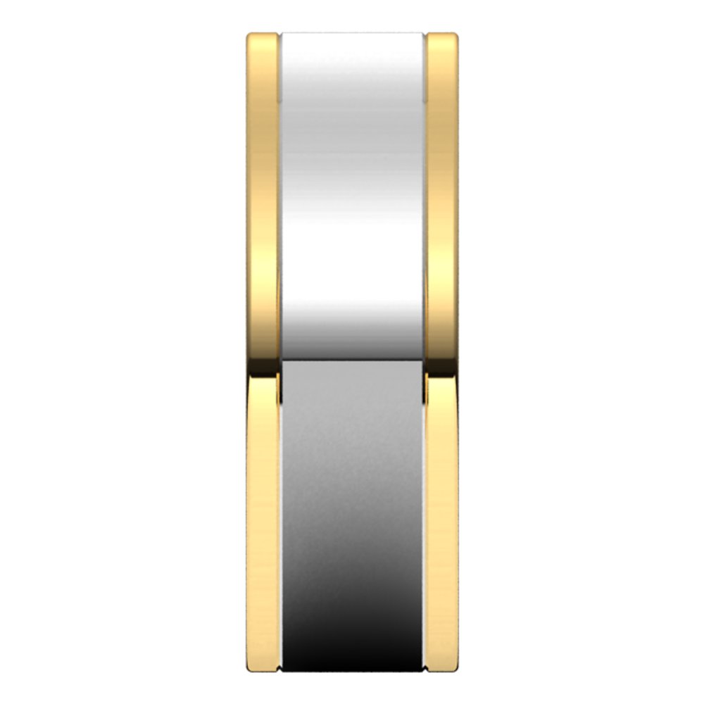 14K Yellow/White 7 mm Comfort-Fit Flat Band
