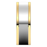 14K Yellow/White 7 mm Comfort-Fit Flat Band