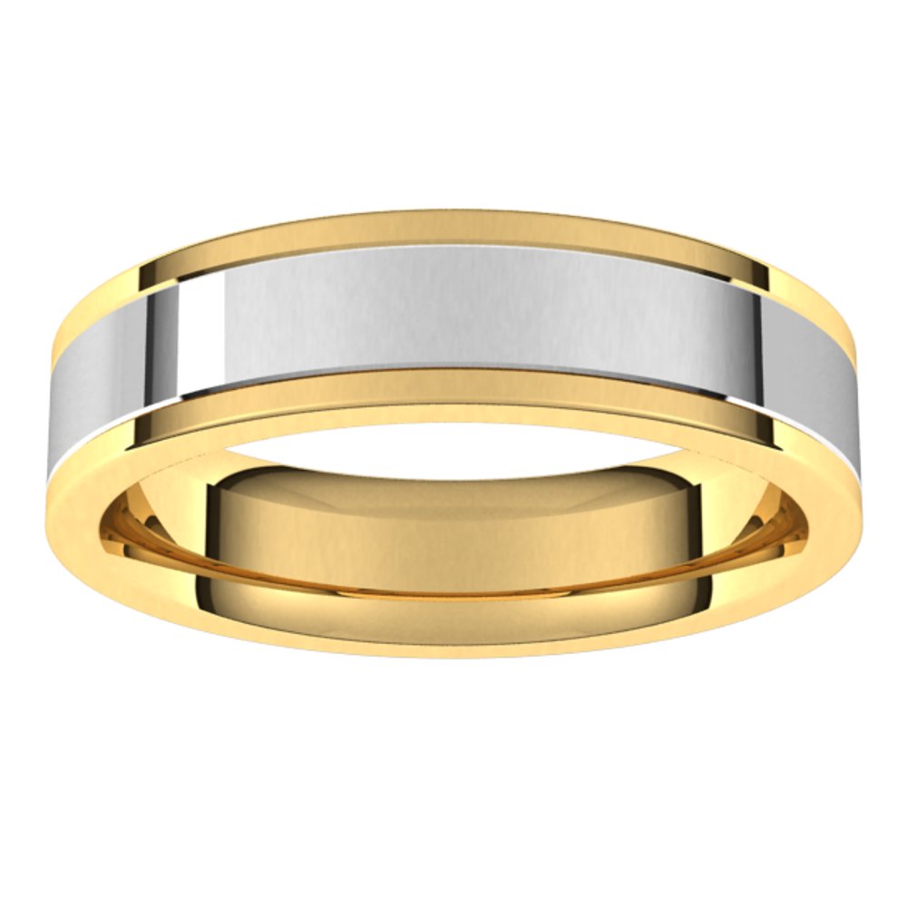 14K Yellow/White 5 mm Comfort-Fit Flat Band Size 10