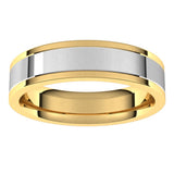 14K Yellow/White 5 mm Comfort-Fit Flat Band Size 10