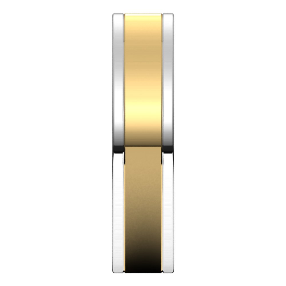 14K White/Yellow 5 mm Comfort-Fit Flat Band