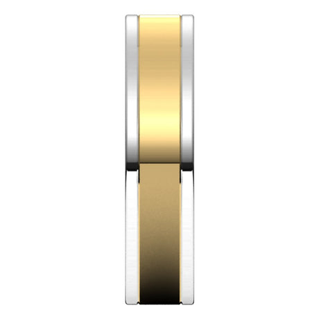 14K White/Yellow 5 mm Comfort-Fit Flat Band