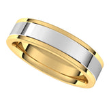 14K Yellow/White 5 mm Comfort-Fit Flat Band Size 10
