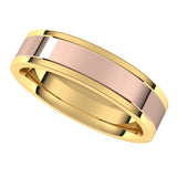 14K Yellow/Rose 5 mm Comfort-Fit Flat Band Size 10