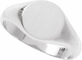 14K White Gold 9.5 mm Signet Ring
