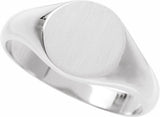 14K White 9.5 mm Signet Ring