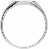 14K White 8 mm Signet Ring