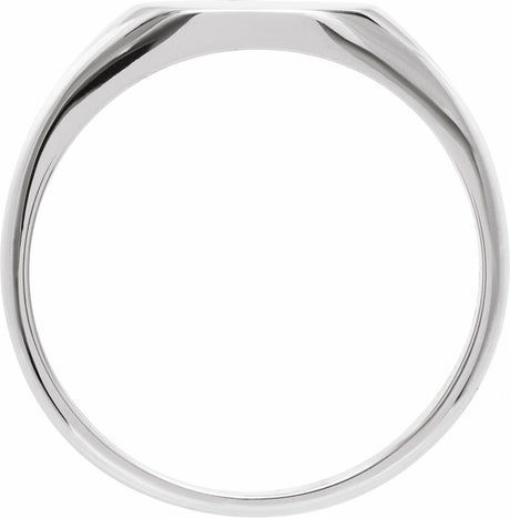 14K White 8 mm Signet Ring