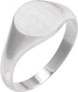 14K White 8 mm Signet Ring