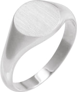 14K White Gold 9.5 mm Signet Ring