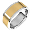 14K White/Yellow 8 mm Comfort-Fit Flat Band Size 10.5