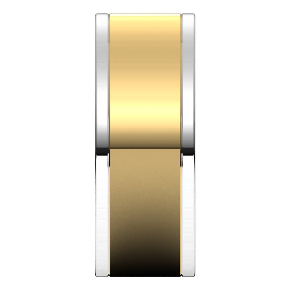 14K White/Yellow 8 mm Comfort-Fit Flat Band Size 10.5