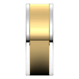 14K White/Yellow 8 mm Comfort-Fit Flat Band Size 10.5