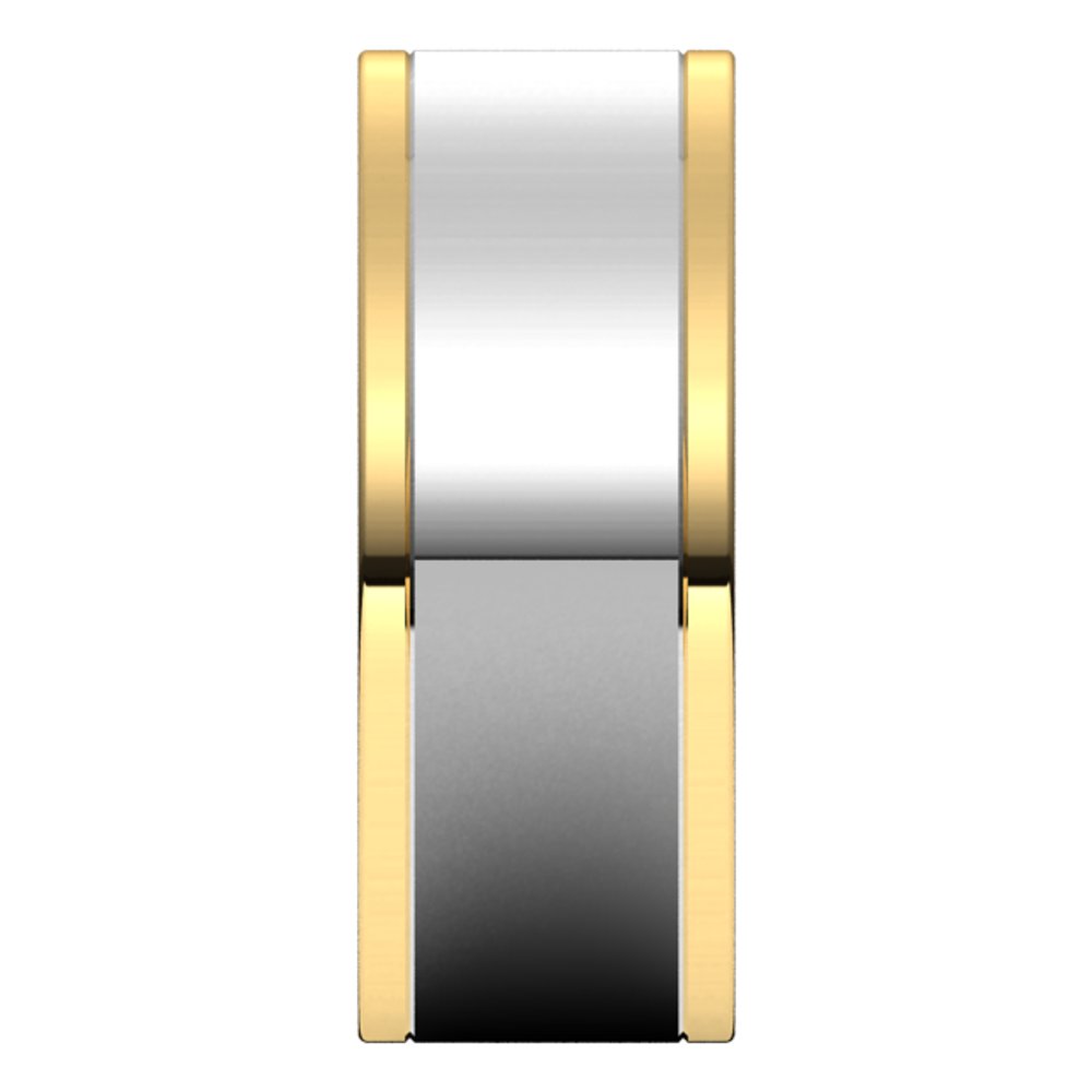 14K Yellow/White 8 mm Comfort-Fit Flat Band