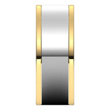 14K Yellow/White 8 mm Comfort-Fit Flat Band