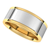 14K Yellow/White 8 mm Comfort-Fit Flat Band