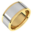 14K Yellow/White 9 mm Comfort-Fit Flat Band Size 10.5