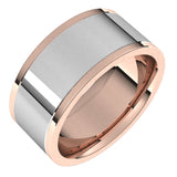 14K Rose/White 9 mm Comfort-Fit Flat Band Size 10.5