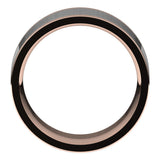 14K Rose/White 9 mm Comfort-Fit Flat Band Size 10.5