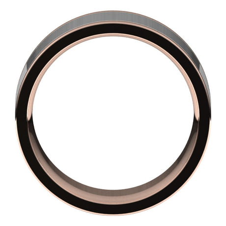 14K Rose/White 9 mm Comfort-Fit Flat Band Size 10.5
