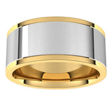 14K Yellow/White 9 mm Comfort-Fit Flat Band Size 11