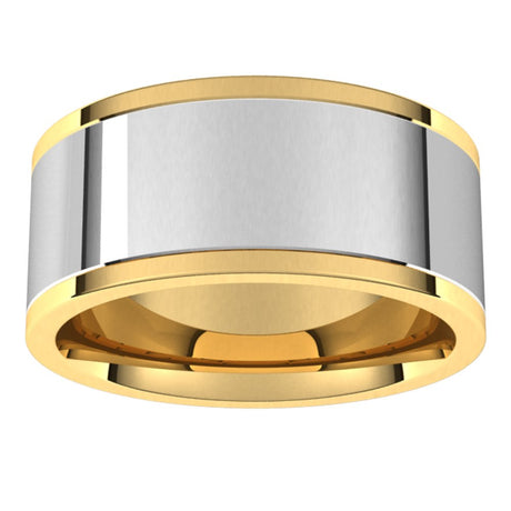 14K Yellow/White 9 mm Comfort-Fit Flat Band Size 11