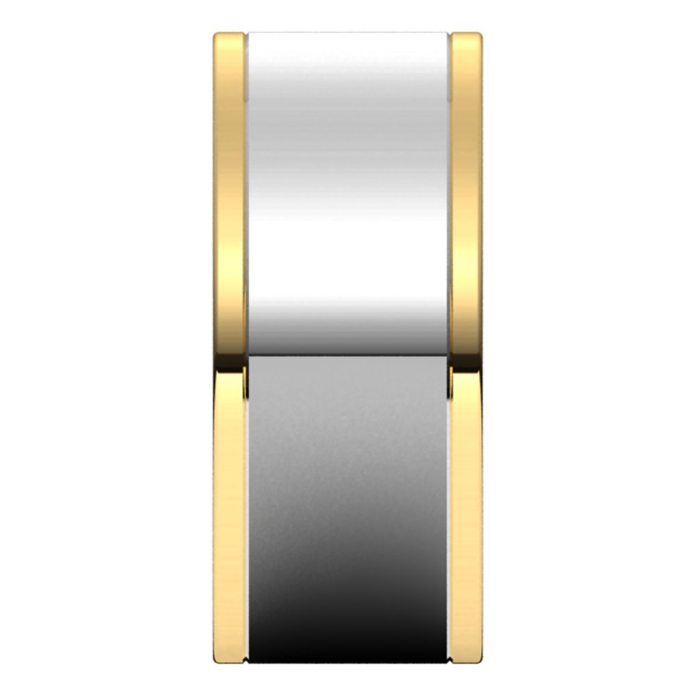 14K Yellow/White 9 mm Comfort-Fit Flat Band Size 11