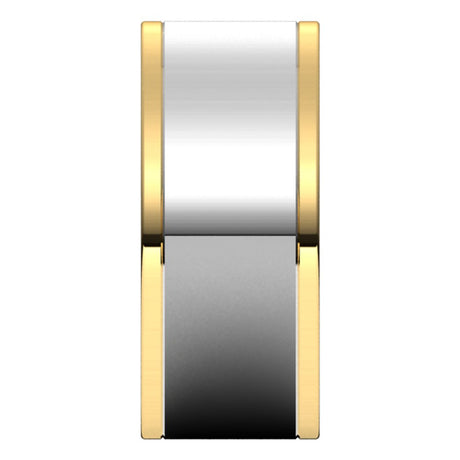 14K Yellow/White 9 mm Comfort-Fit Flat Band Size 10.5