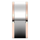 14K Rose/White 9 mm Comfort-Fit Flat Band Size 10.5