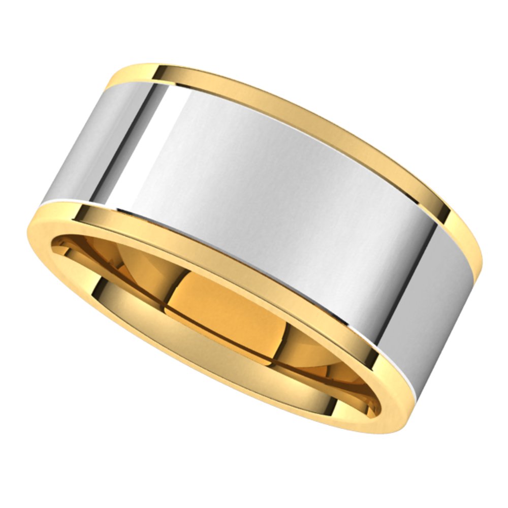 14K Yellow/White 9 mm Comfort-Fit Flat Band Size 11