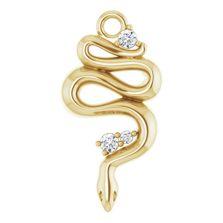 14K Yellow .03 CTW Natural Diamond Serpent Dangle