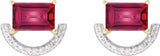 Rhodium-Plated 14K Yellow Imitation Ruby & 3/4 CTW Natural Diamond Earrings