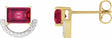 Rhodium-Plated 14K Yellow Imitation Ruby & 3/4 CTW Natural Diamond Earrings