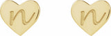 14K Yellow Gold 6 mm Engravable Heart Earrings