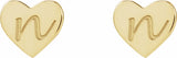 14K Yellow 6 mm Engravable Heart Earrings