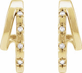 14K Yellow Gold .05 CTW Natural Diamond Hoop Earrings