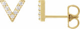 14K Yellow 1/10 CTW Natural Diamond V Earrings