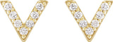14K Yellow 1/10 CTW Natural Diamond V Earrings