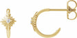 14K Yellow Gold .03 CTW Natural Diamond 10 mm Star Hoop Earrings