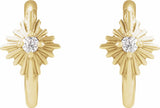 14K Yellow Gold .03 CTW Natural Diamond 10 mm Star Hoop Earrings