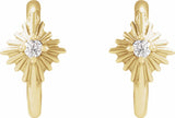 14K Yellow Gold .03 CTW Natural Diamond 10 mm Star Hoop Earrings