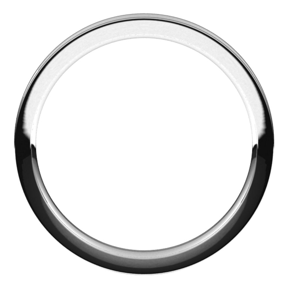 14K White 3 mm Comfort-Fit Reverse Knife Band Size 10